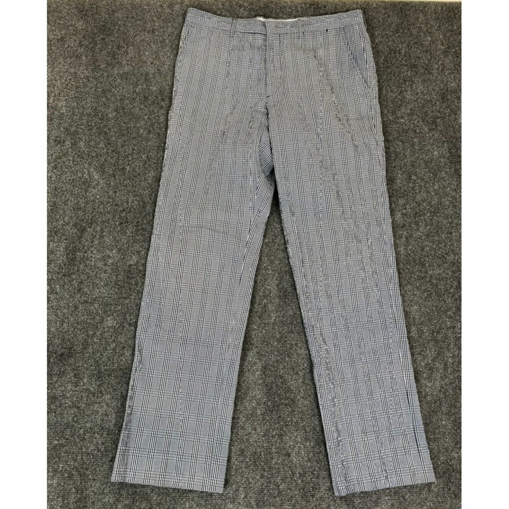 Etro  52 White Black Checked Womens Dress Pants Straight Leg No Size Tag Size 6?